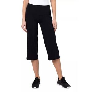 NWT Tuff Athletics Womens Black Capri Pants High Waisted Crop Activewear XL